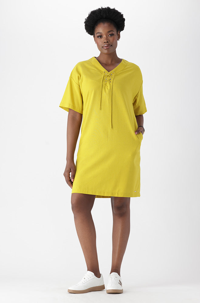 Ladies | Amy Tie Detail Linen Dress Dresses