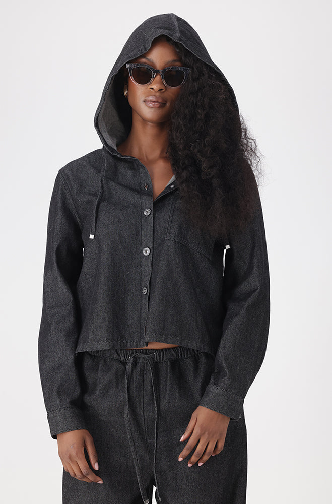 KAILANY DENIM PATCH POCKET HOODY