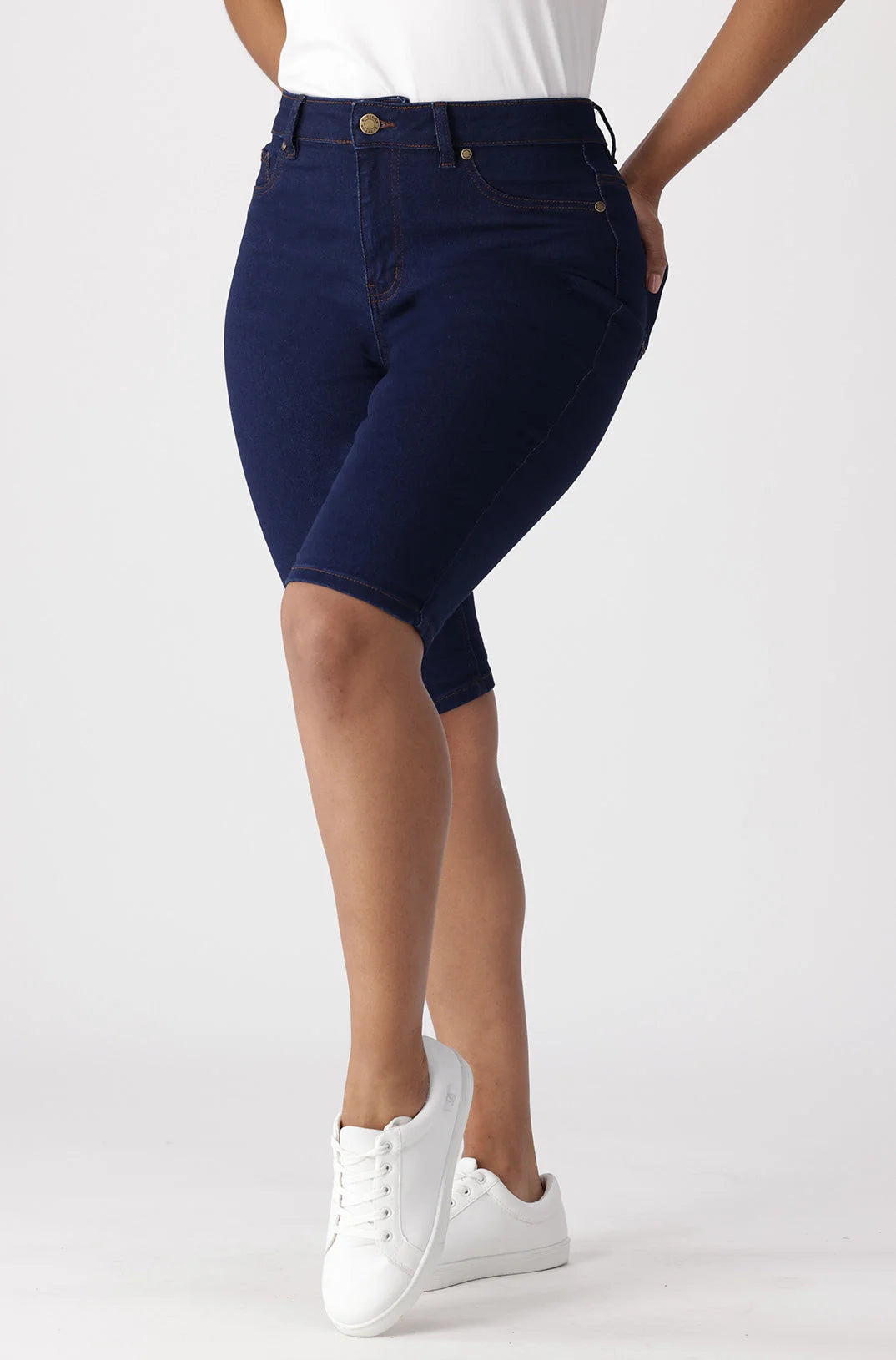 Ladies | Jenner Bermuda Shorts _ 132956 Dark Wash Bermudas