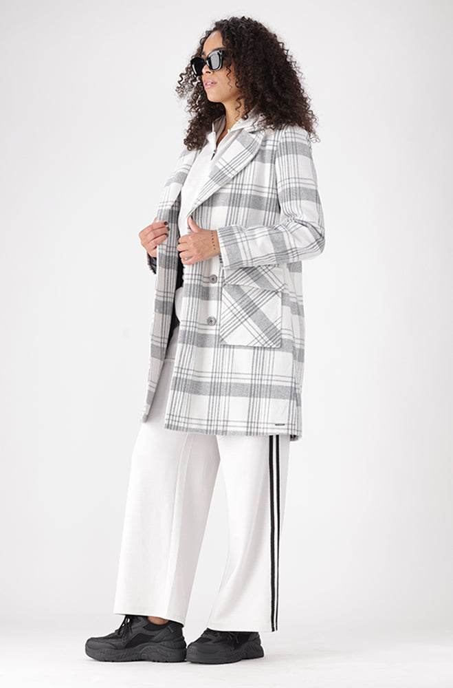 LISA CHECK MELTON COAT