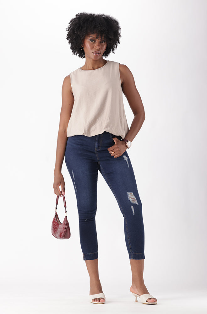 CINDY BUBBLE HEM TOP