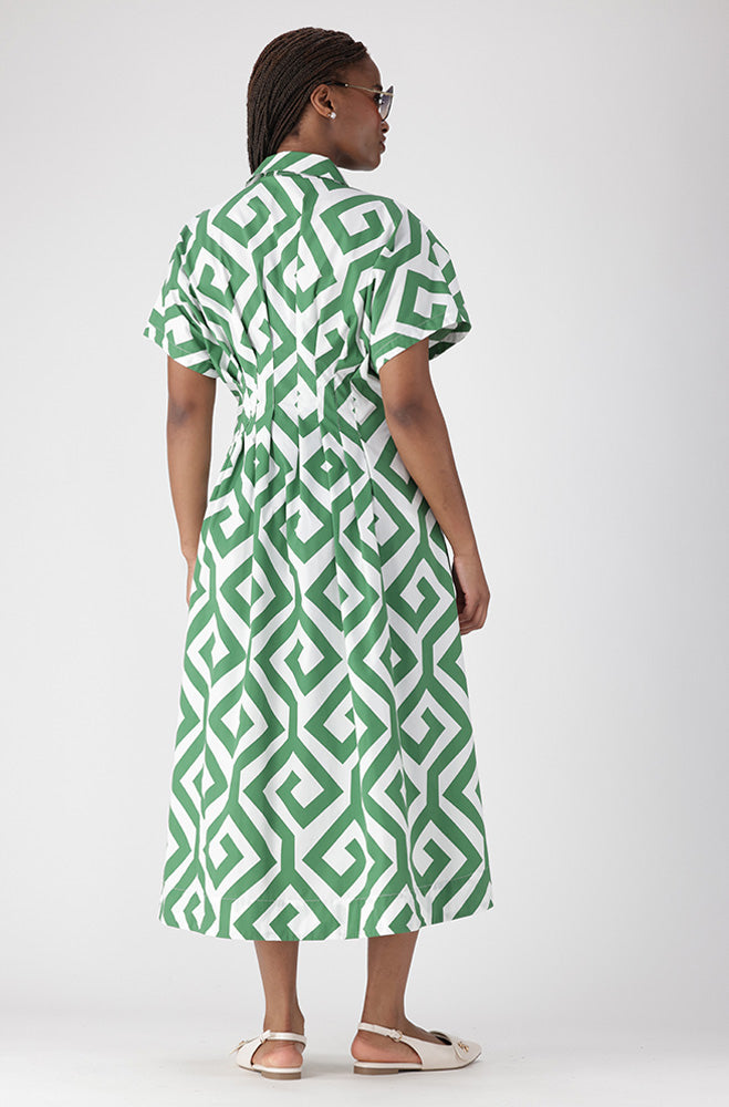 PHOEBE GEO PRINT SHIRT DRESS