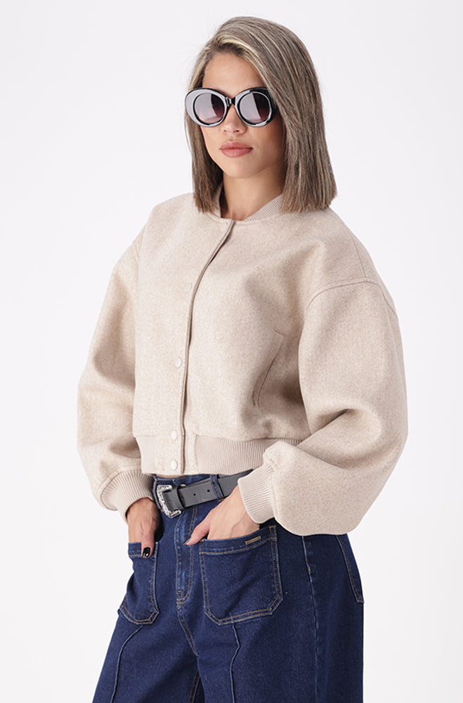 MYRA MELTON BOMBER JACKET