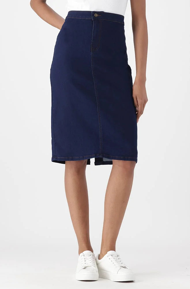 Ladies | Jessie Denim Tube Skirt _ 151347 Dark Wash