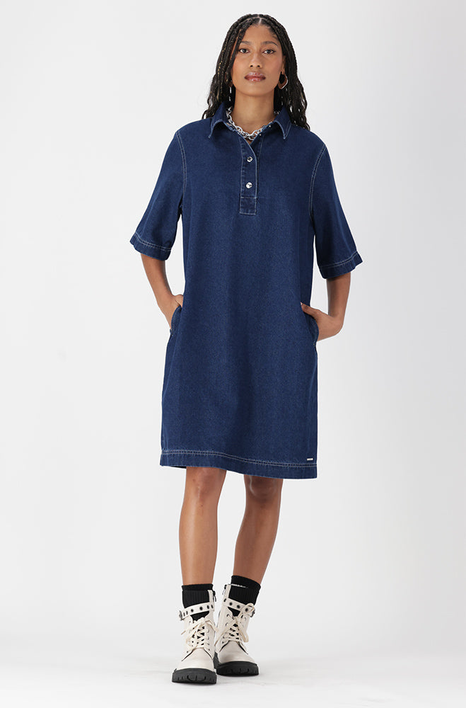 Ladies | Alaia Denim Shirt Dress _ 162944 Dark Wash Dresses