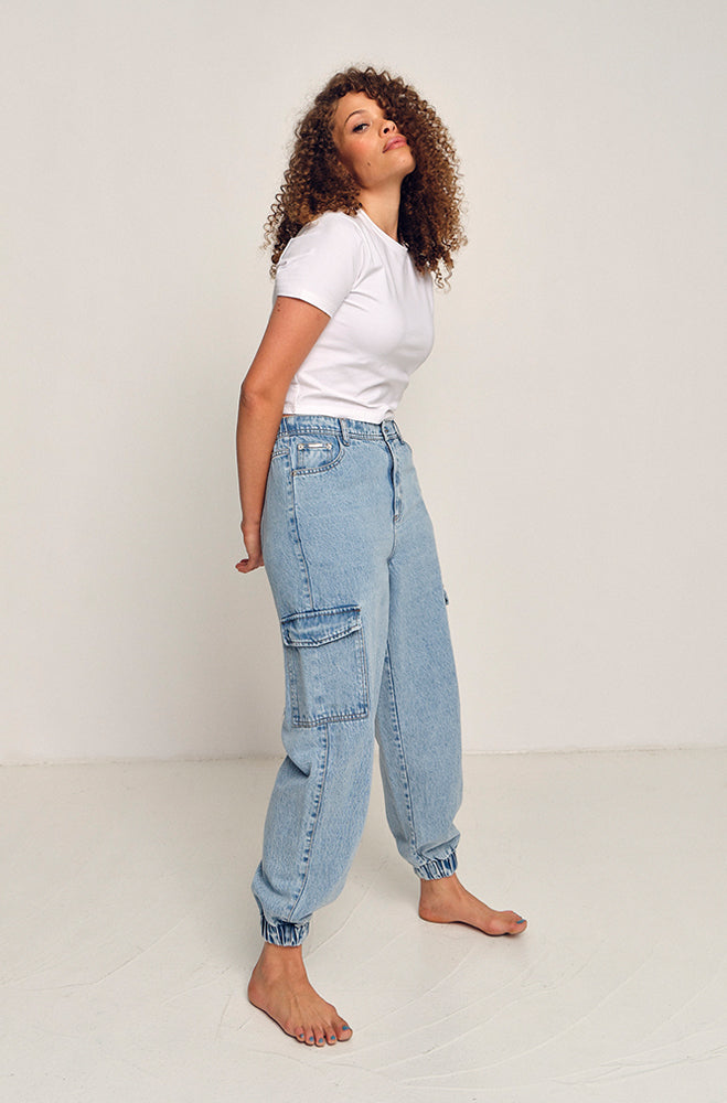 MORGAN DENIM CARGO JOGGER