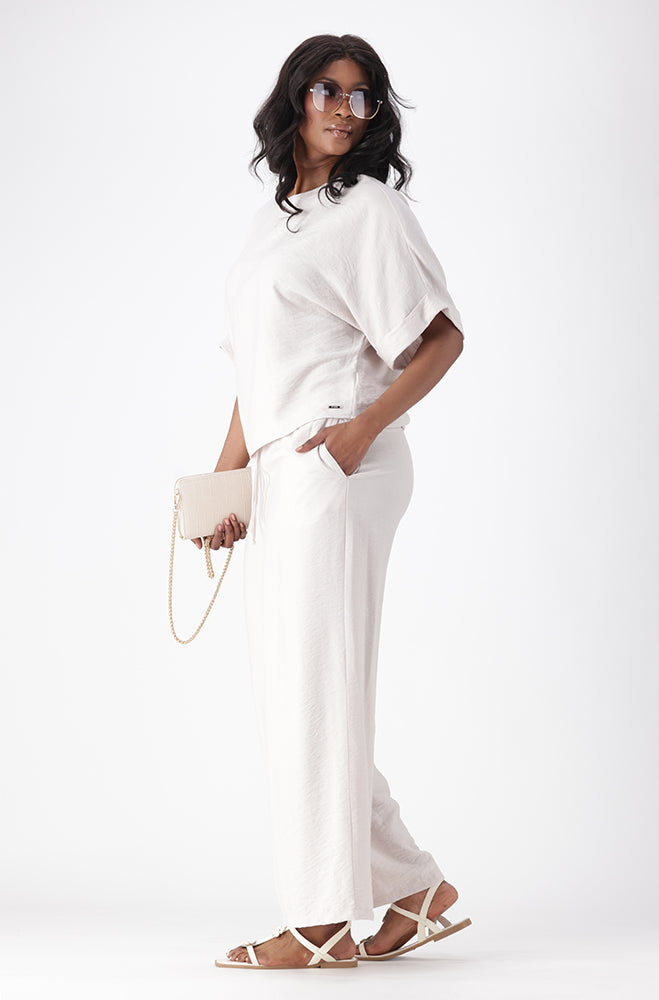 ARIELLA TEXTURED WIDE LEG PANTS