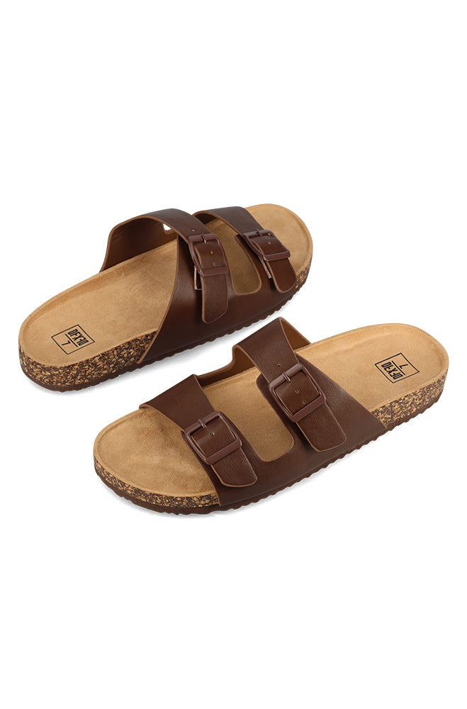 Blaine Mens cork double buckle sandal