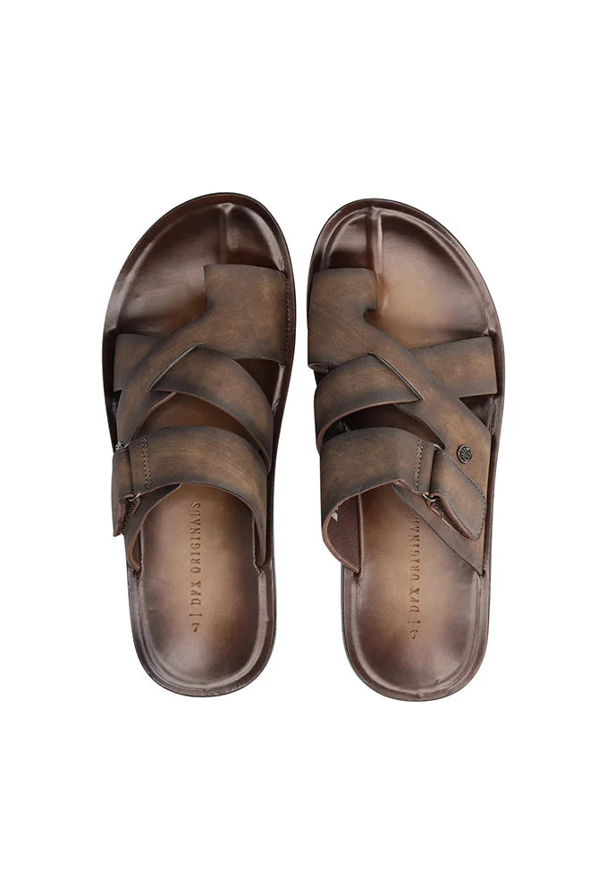 Footwear | Noah Faux Leather Sandal _ 149803 Brown