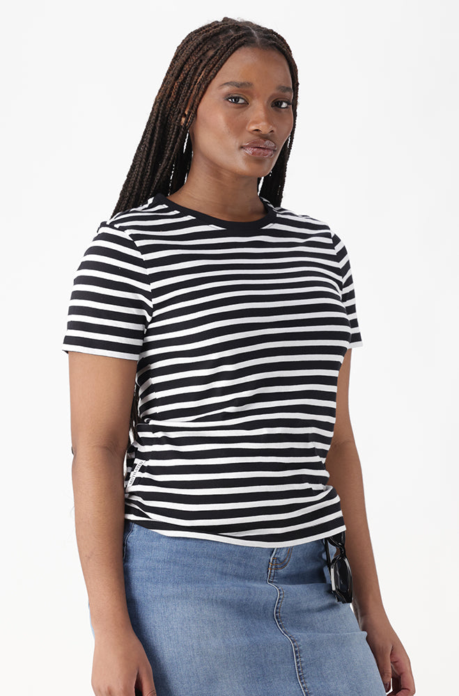 AIMEE CREW NECK STRIPE TEE