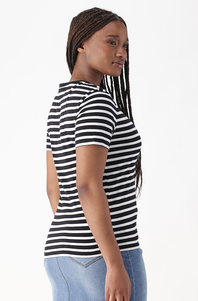 AIMEE CREW NECK STRIPE TEE