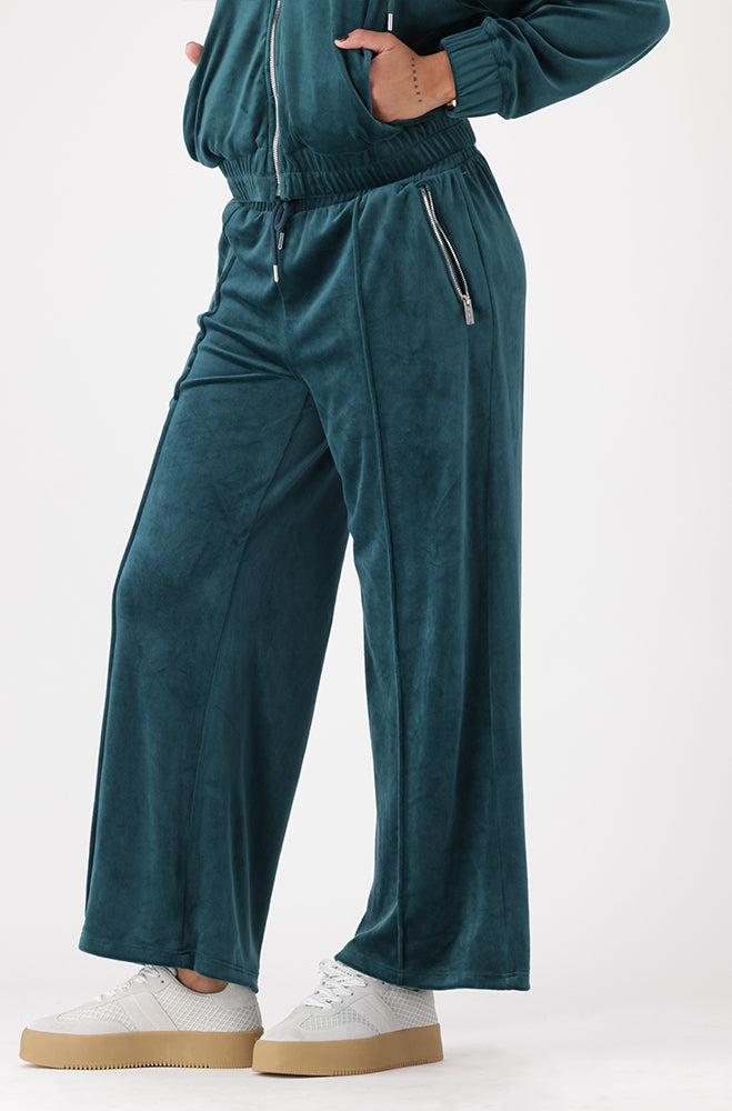 KIRA VELOUR WIDE LEG PANTS