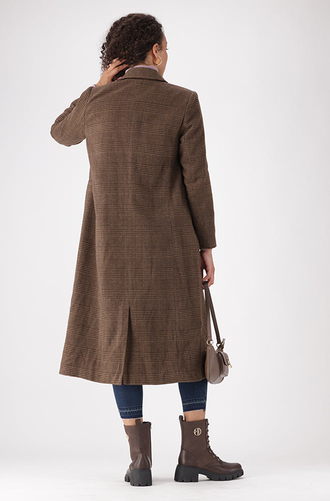 LISA CHECK MELTON COAT