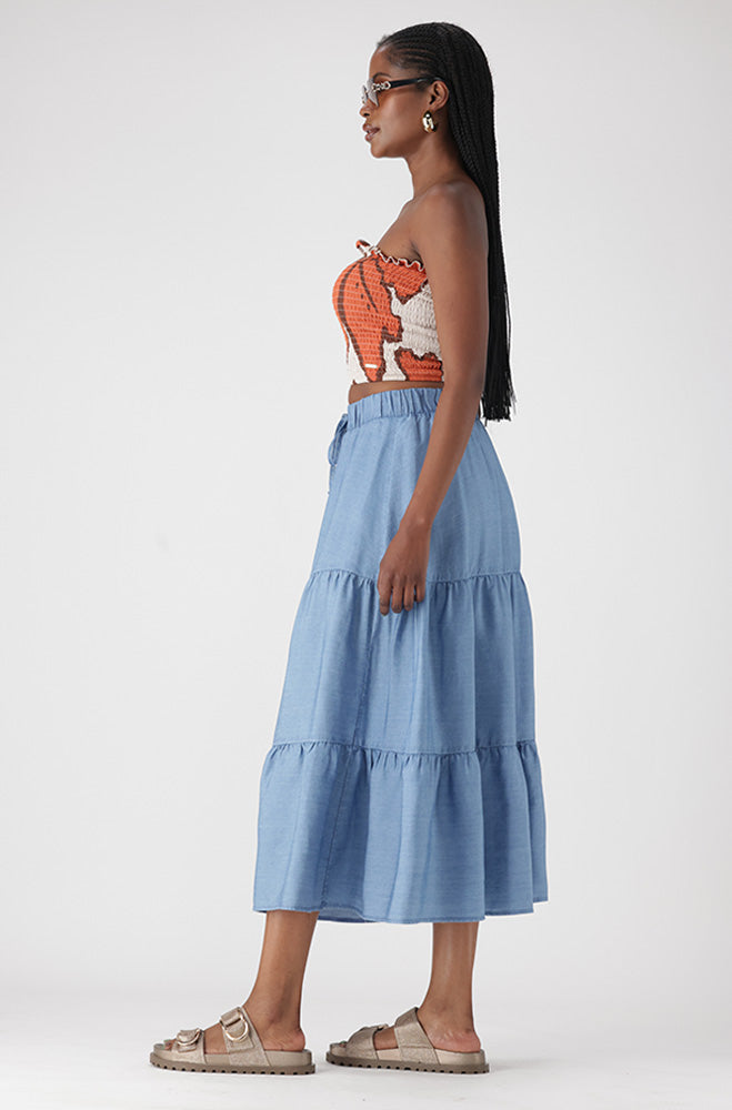 AVAIRA CHAMBRAY SKIRT