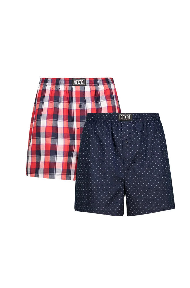 Dunns Clothing Ace Woven Boxers Pack 117737 Red R129