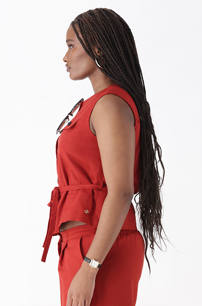 KYRA BELTED WAISTCOAT