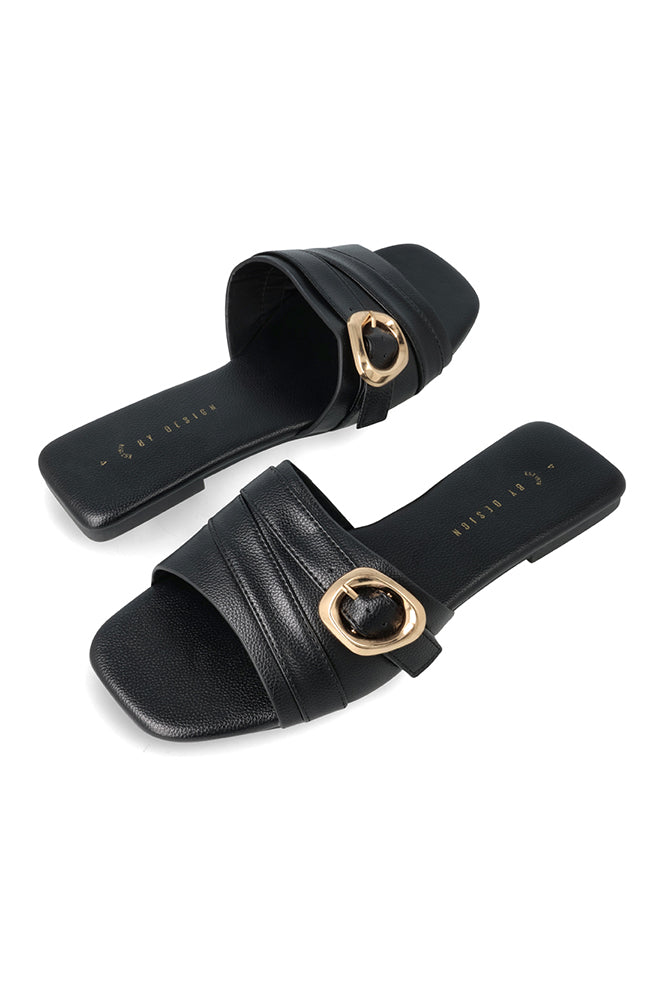 Footwear | Penelope Buckle Mule _ 161351 Black Sandals