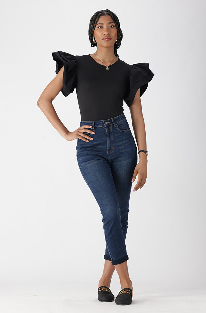 Ladies | Millie Combo Bodysuit _ 165380 Black Bodysuits