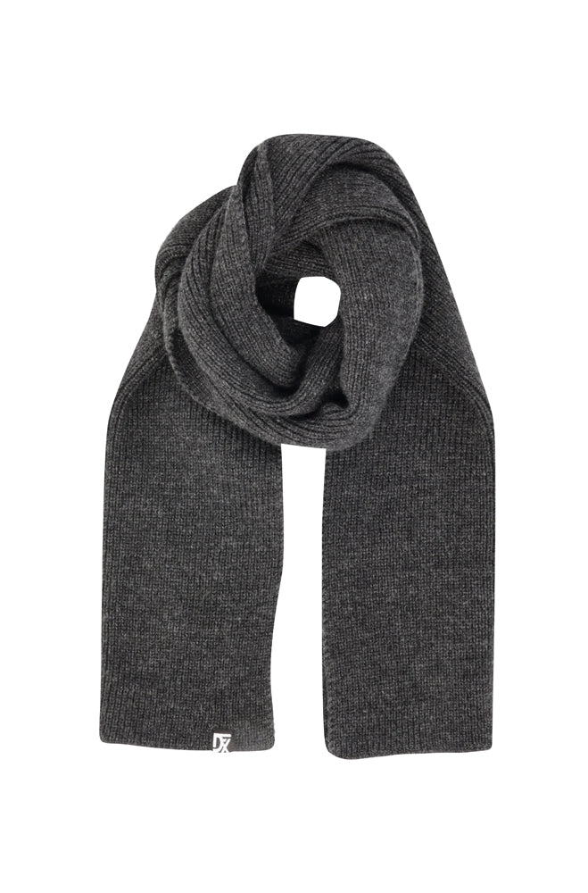 HALE CHUNKY KNITTED BEANIE AND SCARF SET - CHARCOAL MEL