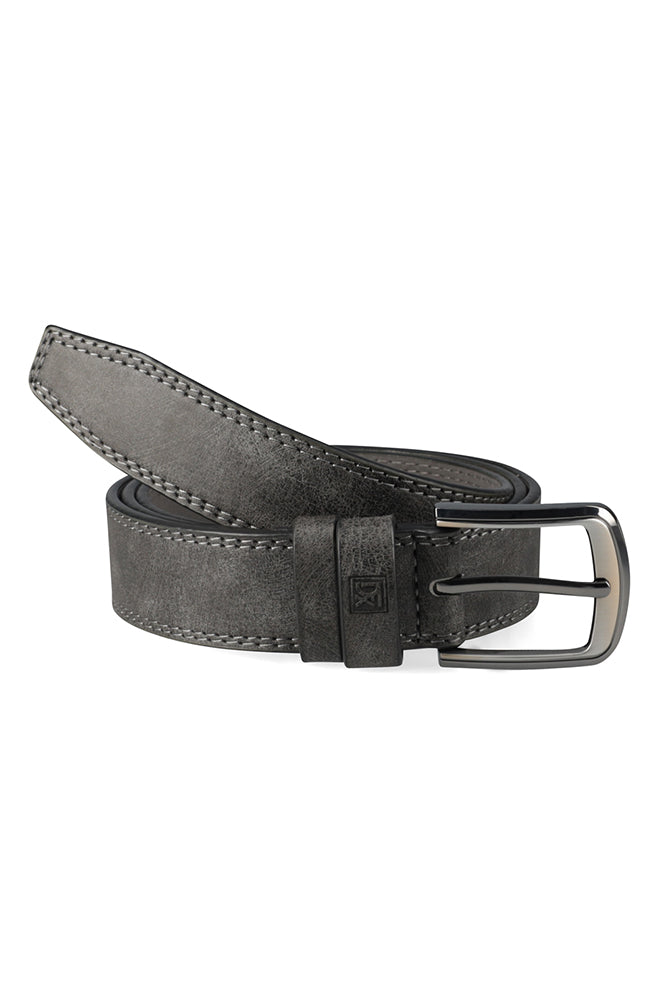 BEN TEXTURED PU BELT - GREY