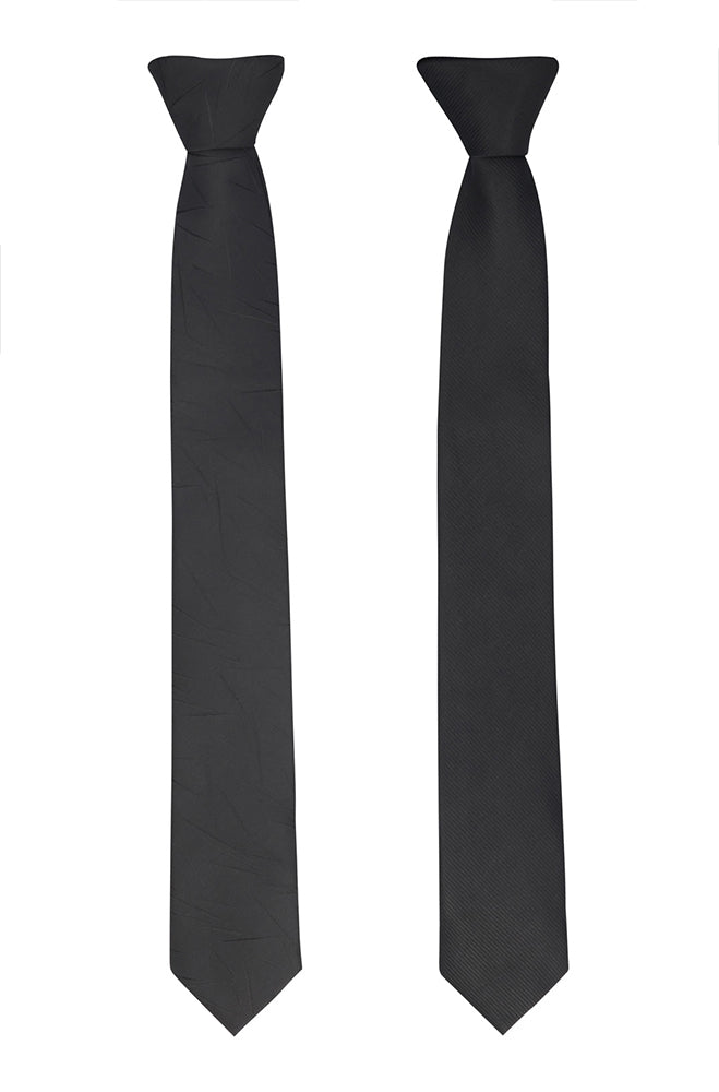 ZAIN 2-PACK TEXTURED TIE SET - BLACK