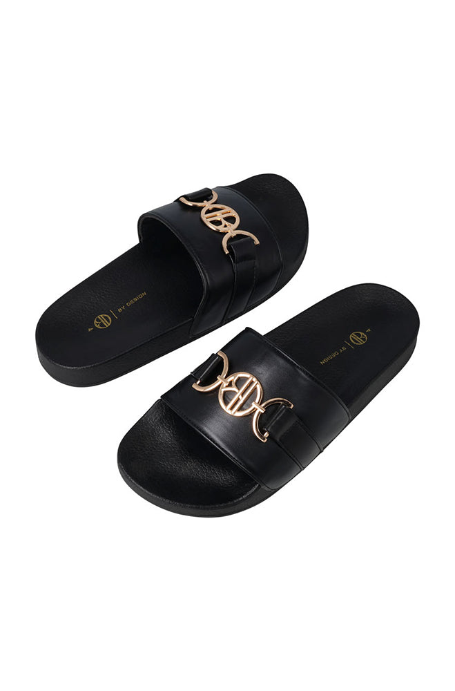 Chloe Gold trim quilted slide