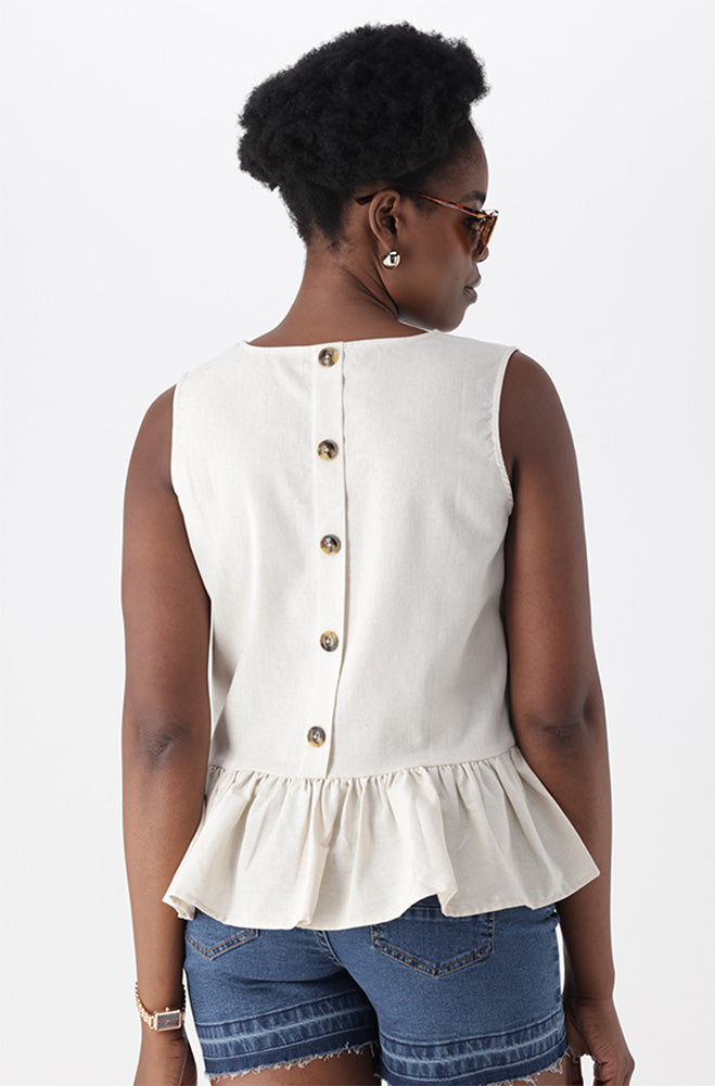 Ladies | Rylee Linen Blend Top Blouses