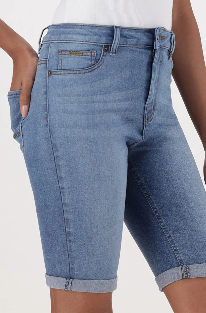 Ladies | Jenner Bermuda Shorts _ 151304 Mid Wash