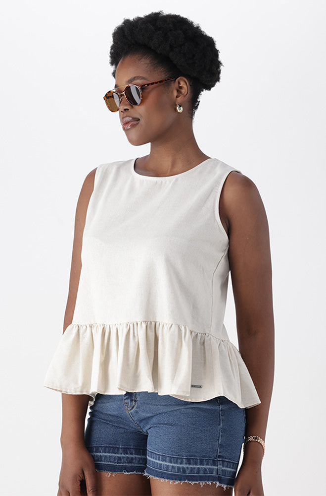 Ladies | Rylee Linen Blend Top Blouses