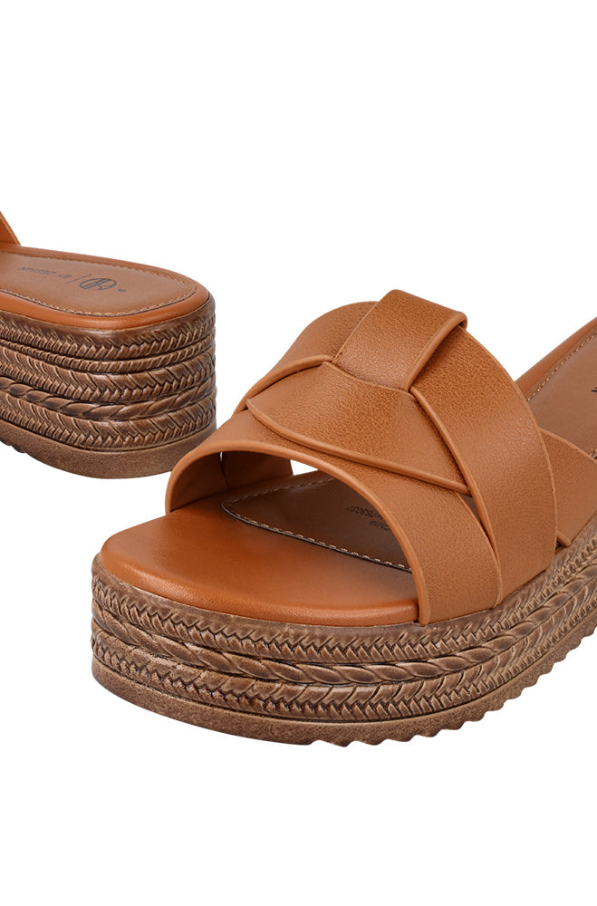 Moira Cross over vamp platform wedge sandal