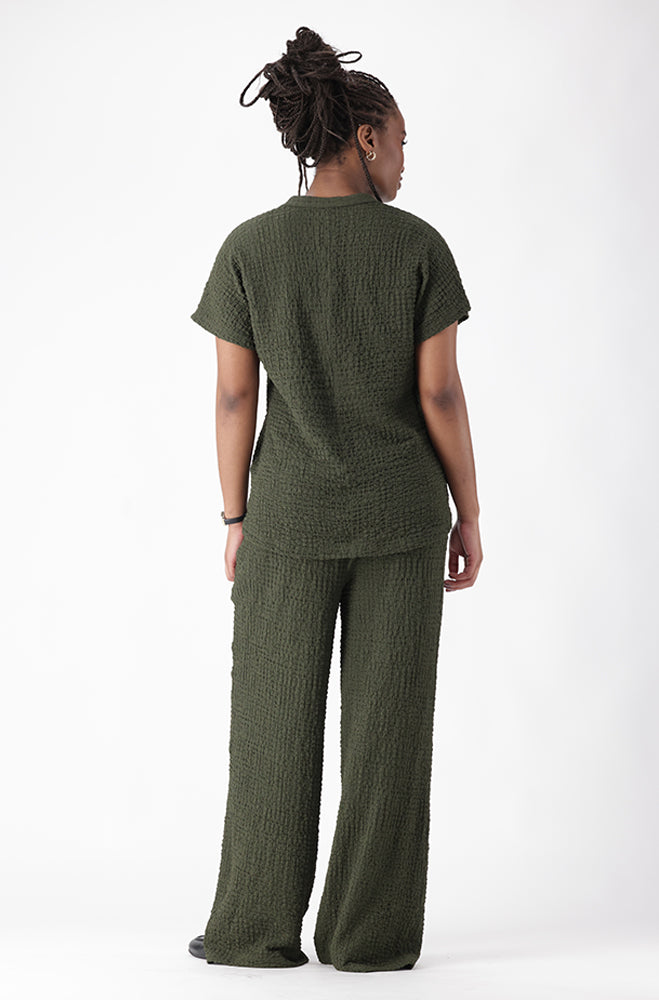 ERIN TEXTURED WIDE LEG PANTS