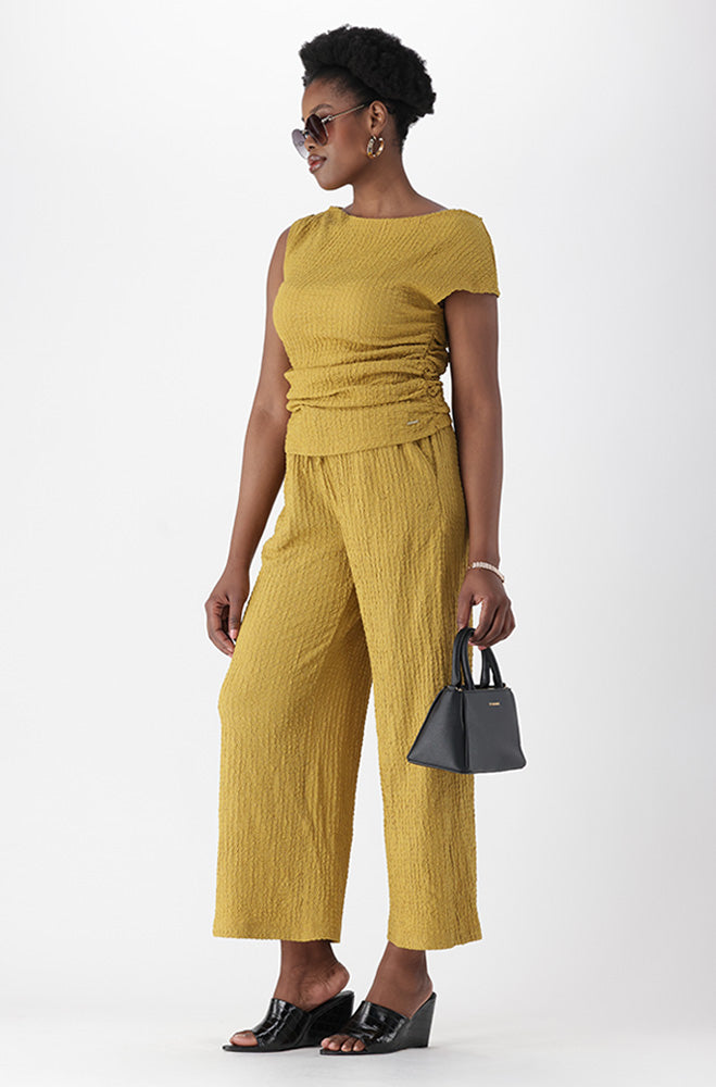 CARA TEXTURED WIDELEG PANTS