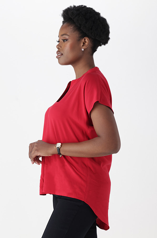 Ladies | Edith Portofino Hi Low Hem Top Blouses