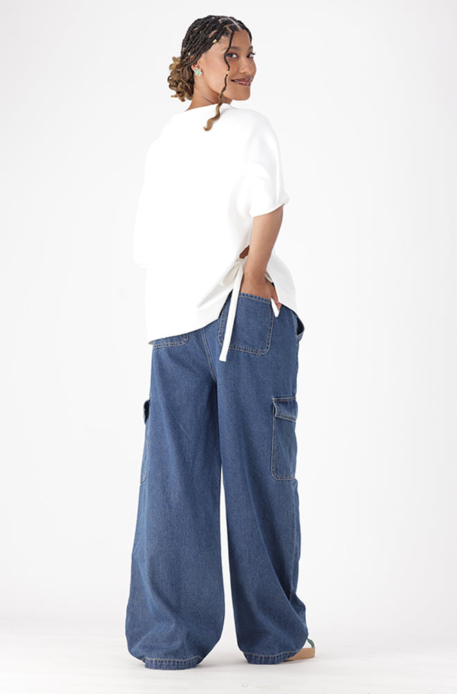 RHEA DENIM UTILITY WIDE LEG