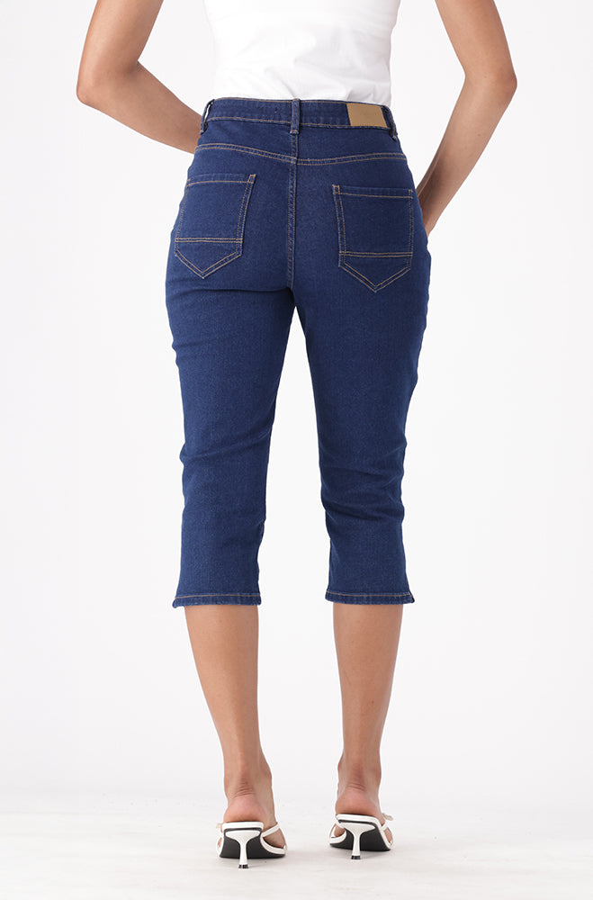 BRIELLE DENIM PINTUCK PEDAL PUSHER