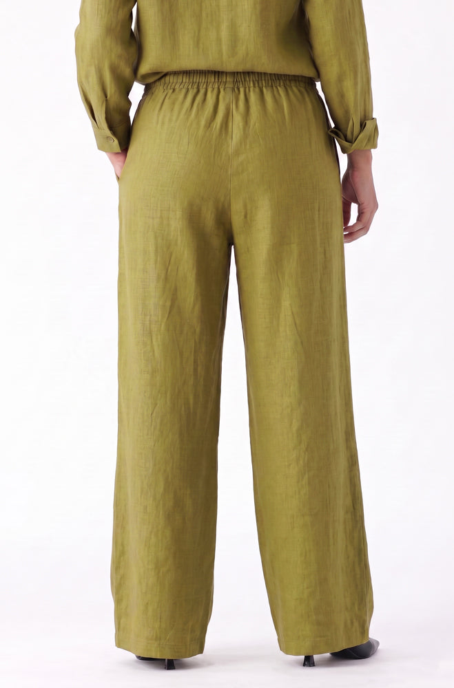 KATE LINEN BLEND WIDE LEG PANTS
