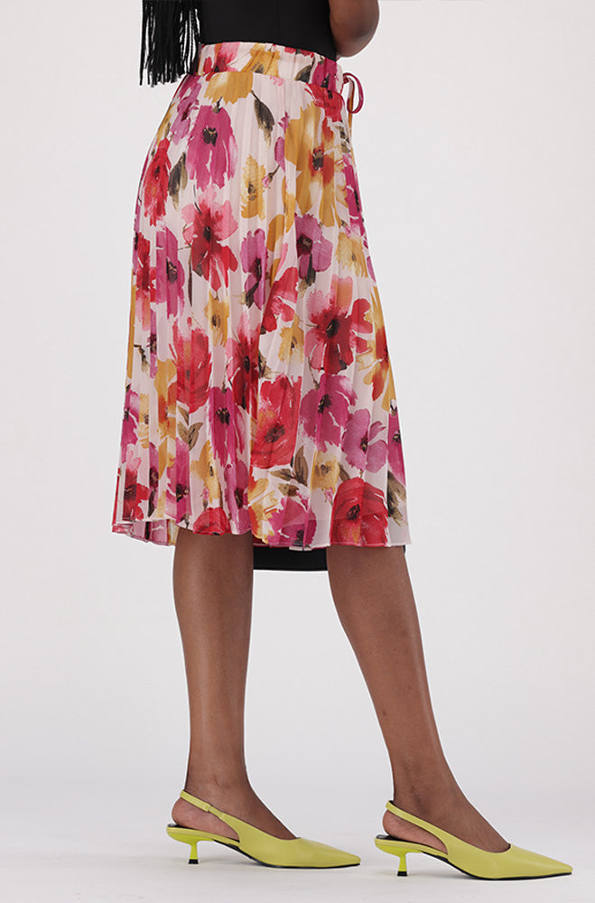 IRIS FLORAL PLEATED SKIRT
