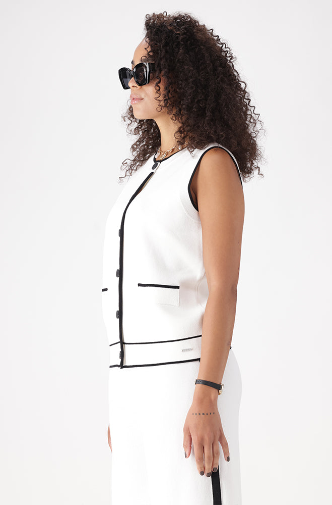 KELIA KNITWEAR CONTRAST WAISTCOAST