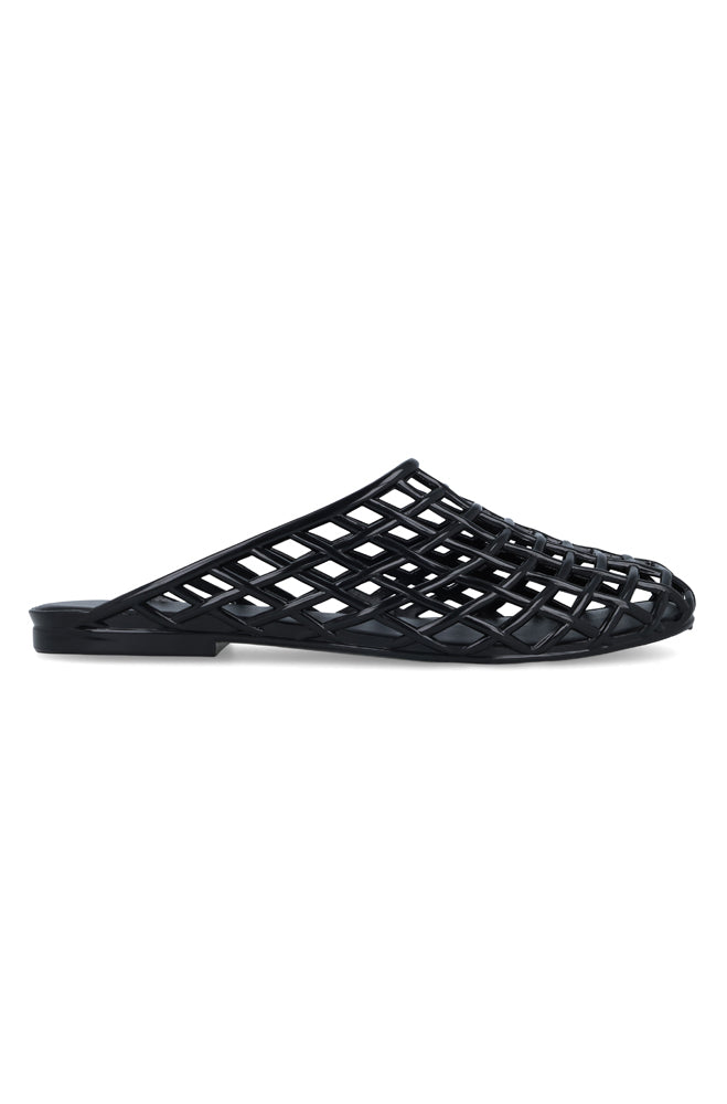 Cloe Woven caged jelly slip in mule