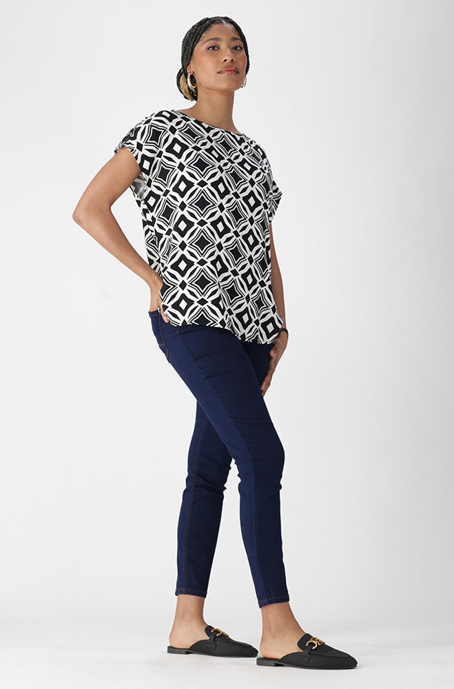 Ladies | Rose Boxy Top _ 162104 Natural Blouses