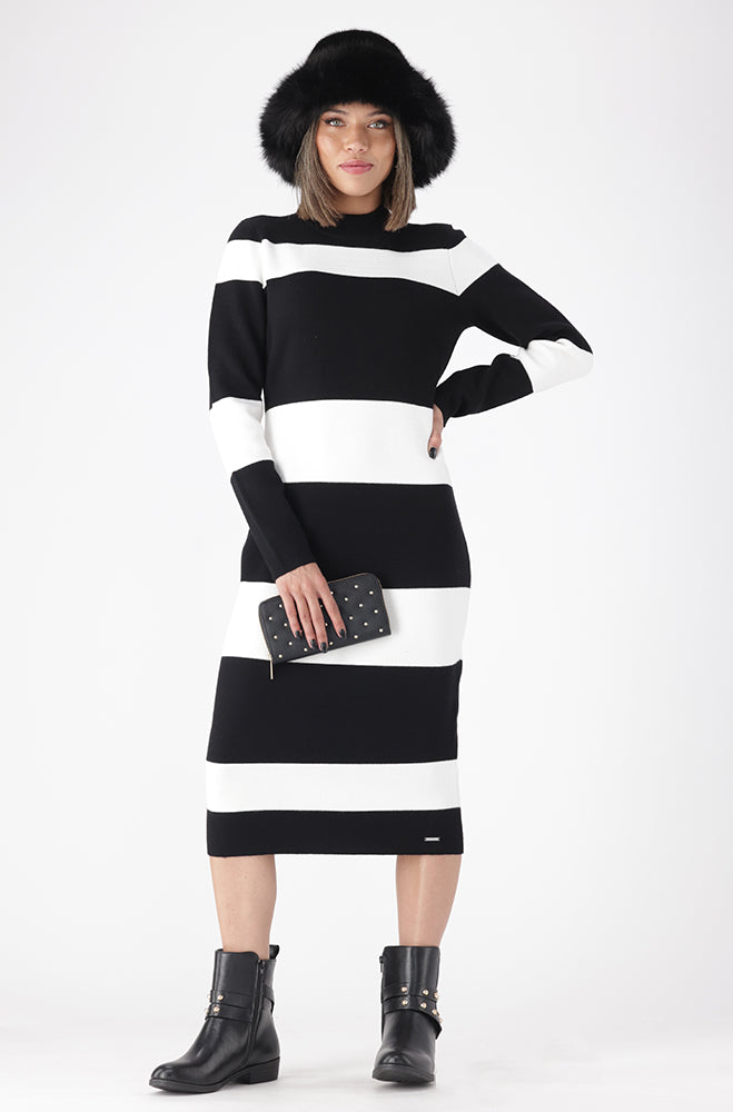 CELESTE STRIPE KNITWEAR DRESS