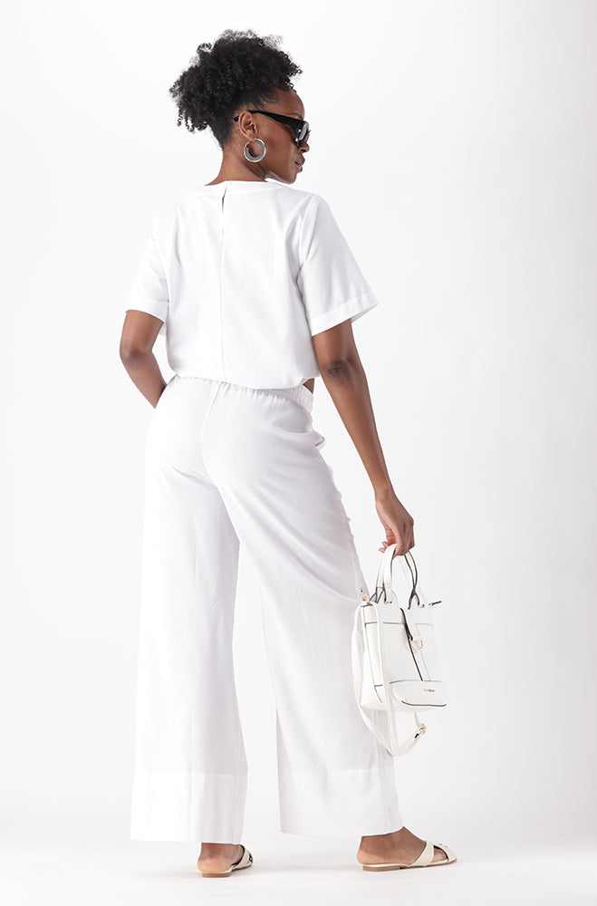 IVA LINEN BLEND DRAWCORD TOP