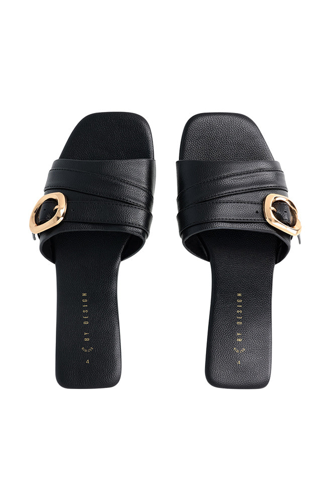 Footwear | Penelope Buckle Mule _ 161351 Black Sandals