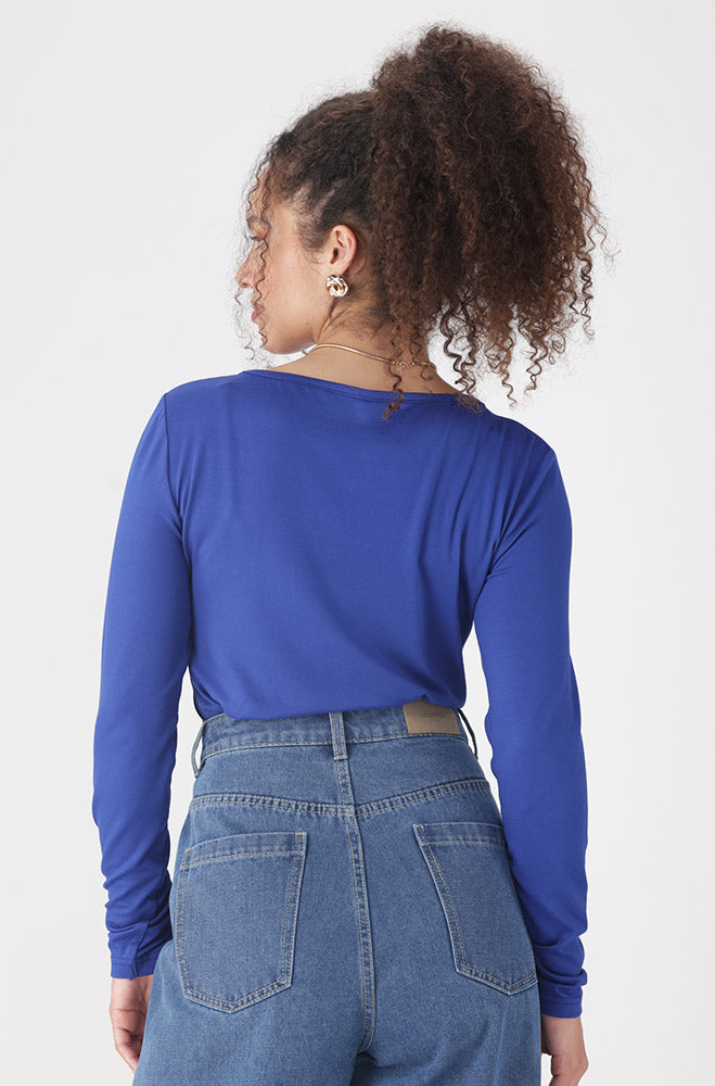 Ladies | Vayla v Neck Tee _ 158039 Blue T-shirts