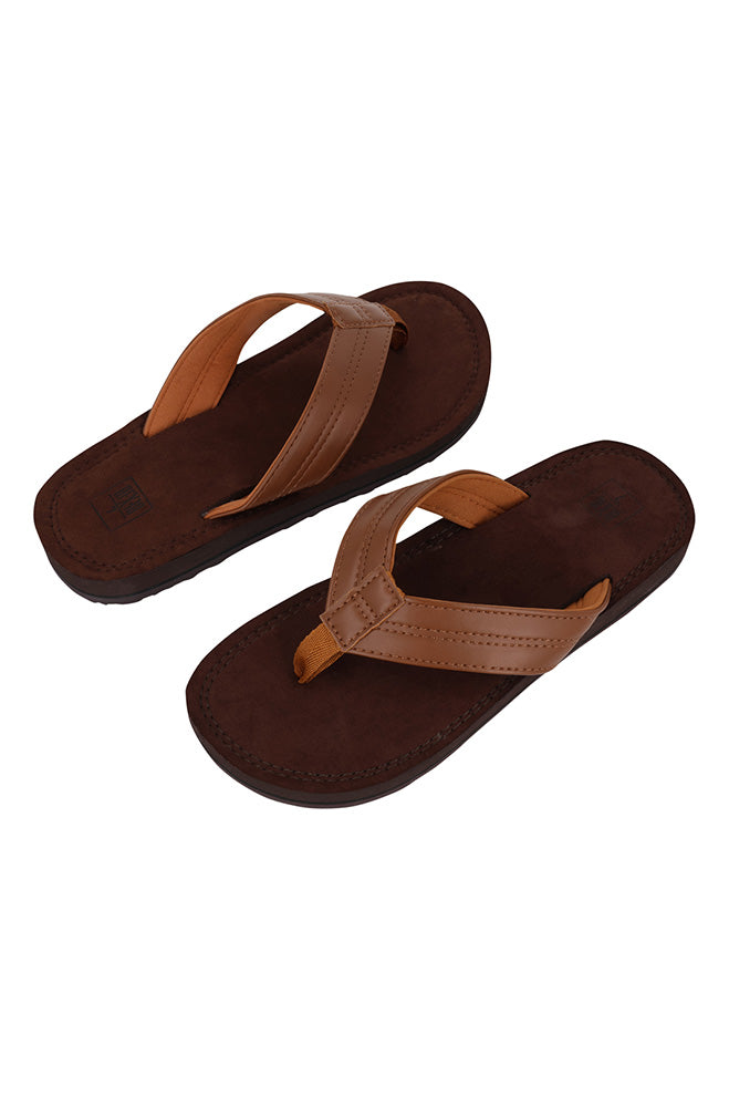 Burnished wide slop sandal