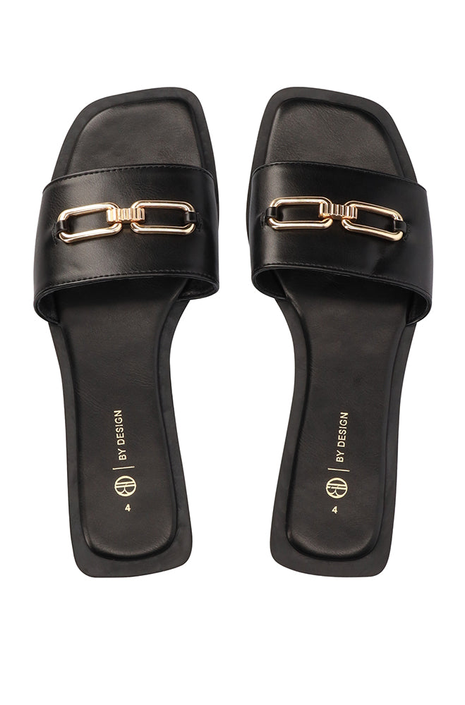 Gold PU detail sandal