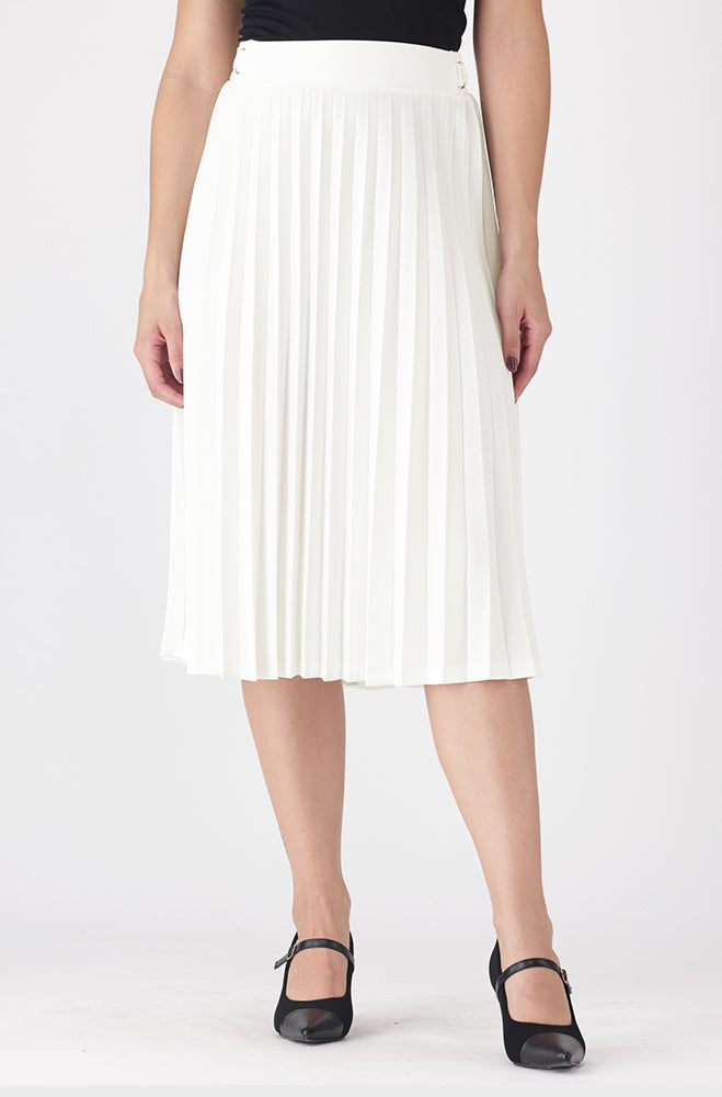 Dunns Clothing Emilia Pleated Midi Skirt 157684 Milk R199