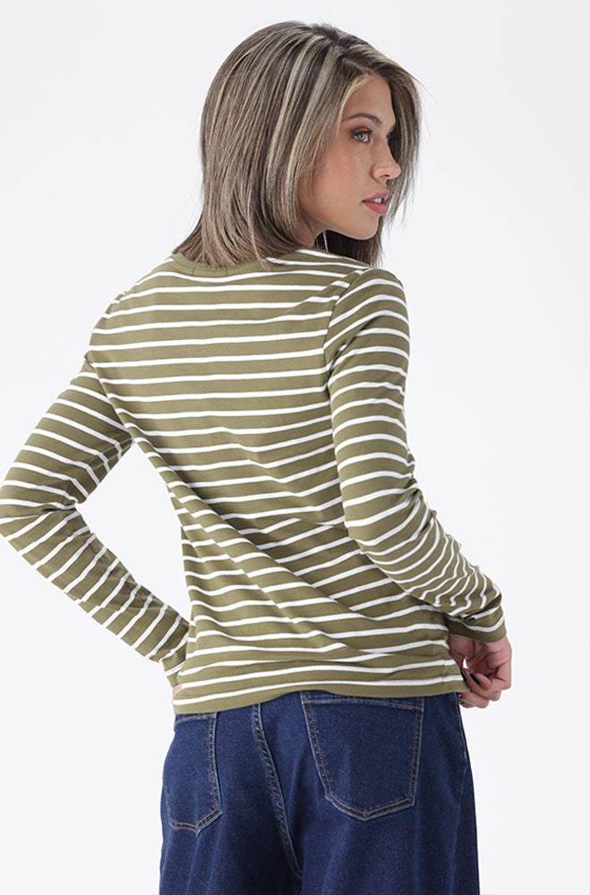 CLEO STRIPE CREW NECK TEE