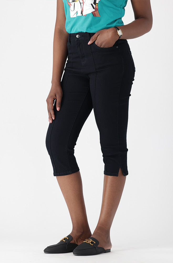 BRIELLE DENIM PINTUCK PEDAL PUSHER