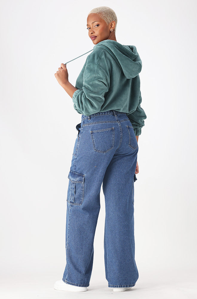 Ladies | Emma Fluffy Quarter Zip Top _ 156447 Sage Sweatshirts